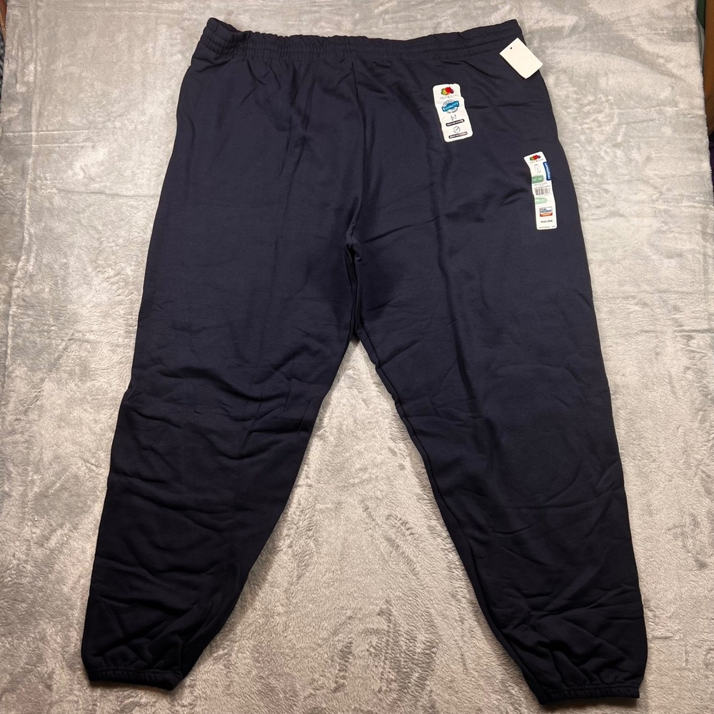 Fruit of the Loom Mens EverSoft Sweatpants Navy Blue 4XL Joggers New